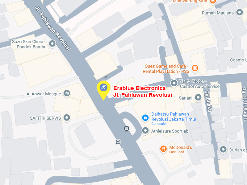 Peta ke toko EraBlue di  Jalan Pahlawan Revolusi, RT 04/ RW 05, Kelurahan Pondok Bambu, Kecamatan Duren Sawit, Kota Jakarta Timur, Provinsi DKI Jakarta.